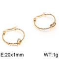 Minimalistische gedrehte Goldknoten-Ohrringe, poliertes Finish, 20mm Durchmesser Größe - Gold 20mm (KE95002-KFC)