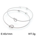 Silberfarbene 40mm Knoten-Ohrringe mit stilvollem gedrehtem Seildesign für Damen - Stahlfarbe 40mm (KE95009-KFC)