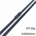 Unisex matte black snake chain necklace in stainless steel 650x5mm size 20g - Necklace (KN237506-KFC) / Black Necklace