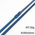 Deep blue stainless steel snake chain necklace with snap clasp in metallic finish - Necklace (KN237507-KFC) / Blue Necklace