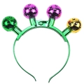 Cerchietto con sfere disco LED colorate e campanellini per feste e festival - Sfera Strobo