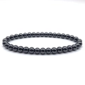 Minimalist 6mm hematite beaded bracelet with metallic black round stones for men and women - Hematite