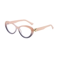 Fashion cat-eye sunglasses with pink gradient frame and gold snake head temple detail - Pink Purple Gradient Frame Anti-blue Light