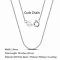 925 sterling silver curb chain in 1.0mm width and 18 inch length with S925 Italy hallmark - Curb Chain / 0.9mm/45cm