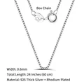 0.6mm 925 sterling silver box chain necklace 24 inches with S925 Italy hallmark - Box Chain / 0.6mm/60cm