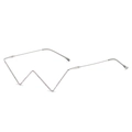 Silver W-shaped rimless decorative glasses with multicolored rhinestones for streetwear - C04 Silver with Colorful Rhinestones