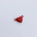Close-up of red heart-shaped magnetic clasp connectors for DIY bracelet and jewelry making - Heart / Red