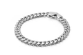 Gepolijste zilveren 8mm roestvrijstalen Cubaanse schakelarmband met vouwsluiting - Zilveren Hoogglans Gepolijste Armband met Vouwsluiting (KB130101-Z) / 200mmx8mm