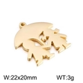 Ciondolo coppia cartone animato sotto ombrello in acciaio dorato per collana fai-da-te - Stile Oro 1 (KLJ2343-Z)