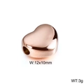 Pendente a cuore in oro rosa e acciaio al titanio, misura 12x10mm e peso 3g - Accessorio/Ciondolo a Cuore / Oro rosa