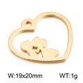 Ciondolo a cuore dorato in acciaio inossidabile con design bacio traforato 19x20mm - Stile Oro 7 (KLJ2361-Z)