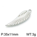 Colgante de ala plateado 35x11mm, peso 3g, detalle para la fabricación de joyería - Estilo de Ala (KLJ4254-Z) / 35*11mm / Color Acero
