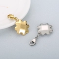 Minimalist puzzle piece charms in gold and silver stainless steel with lobster clasps - Cube