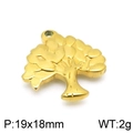 Ciondolo albero della vita dorato in acciaio inossidabile da 19x18mm e peso 2g - Albero Della Vita Lucido-Oro (KLJ4265-Z)