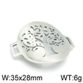 Conector Árbol de la Vida de acero inoxidable plateado para joyería, medida 35x28mm - Color Acero (KLJ4291-Z)