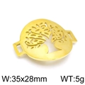 Conector Árbol de la Vida dorado de acero inoxidable, diseño calado de 35x28mm - Oro (KLJ4292-Z)