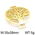 Conector de árbol de la vida dorado en acero inoxidable para joyería artesanal - Oro (KLJ4294-Z)