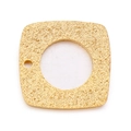 Pendente quadrato in acciaio inossidabile dorato opaco con design a cerchio centrale - Stile Quadrato Arrotondato Satinato a Foro Singolo (KLJ6472-Z) / Oro