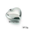 Colgante de corazón en acero de titanio plateado 11x11mm con acabado de espejo brillante - Estilo Minimalista Pulido / Acero (KLJ2565-Z)