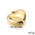 Colgante de corazón dorado en acero de titanio para joyas, 11x11mm, peso 2g - Estilo Minimalista Pulido / Dorado (KLJ2567-Z)