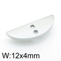 Silver stainless steel semi-circle cut-out pendant in 12x4mm size for DIY necklaces - 12*4mm(KLJ3839-Z)