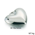 Colgante de corazón en acero de titanio plateado pulido, talla 15x14mm y peso 4g - 15mm / Color Acero