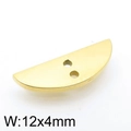 Golden semi-circular stainless steel pendant with double holes for DIY jewelry - 12*4mm(KLJ3840-Z)