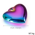 Colgante de corazón en acero de titanio arcoíris, dimensiones 15x14 mm y peso de 4 g - 15*14mm / Colorido