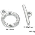 Cierre de palanca trenzado de plata en acero inoxidable para joyería DIY - Estilo Redondo 1 / Color Acero