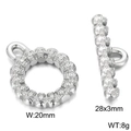 Silver stainless steel skull toggle clasp set for DIY jewelry with 20mm ring size - Skull / Steel
