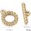 Golden stainless steel skull OT clasp for DIY jewelry making with dimensions and weight - Skull / Gold