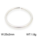 Silver stainless steel open jump ring 25x2mm for DIY jewelry making 1.8g weight - 25mm / Steel