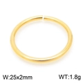 Golden stainless steel open jump ring for DIY jewelry making, size 25x2mm and 1.8g - 25mm / Gold