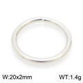 Silver stainless steel open jump ring 20x2mm for DIY jewelry making 1.4g - 20mm / Steel
