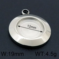 Support pendentif rond 12mm en acier inoxydable pour création de bijoux DIY argent - 19mm (Intérieur 12mm) / Argenté