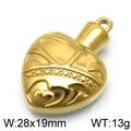 Golden heart locket pendant with relief engraving 28x19mm and 13g weight details - Gold (KLJ5873-Z)