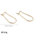 Cierre de pendientes en forma de U de acero titanio dorado 25x12mm para joyas DIY - 25*12mm / Dorado