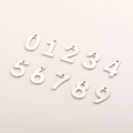 Colgantes de números 0-9 minimalistas de acero inoxidable plateado para joyería DIY - Número 0 / Color Acero