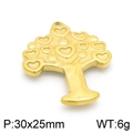 Ciondolo Albero della Vita dorato a forma di cuore, accessorio acciaio 30x25mm - Albero Vuoto Cuore-Oro (KLJ4271-Z)