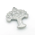 Ciondolo albero della vita a forma di cuore in acciaio inox argento per gioielli fai-da-te - Albero Vuoto Cuore-Argento (KLJ4272-Z)