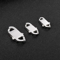 Polished stainless steel rectangle lobster clasps in three sizes for DIY jewelry making - 8mm / Steel