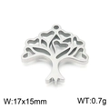 Ciondolo albero della vita argento con foglie a cuore, charm gioielli DIY 17x15mm - Albero Con Foglie A Cuore-Argento (KLJ7795-Z)