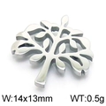 Ciondolo albero della vita in acciaio inossidabile argento lucido da 14x13mm - Albero Extra Piccolo-Argento (KLJ5567-Z)