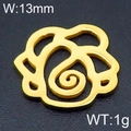 Golden hollow rose flower pendant 13mm wide made of stainless steel jewelry accessory - Gold Plated Stainless Steel / Gold Hollow Rose (KLJ6478-Z)