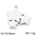 Colgante de triple estrella en acero pulido plateado, talla 17x16mm y peso 1,3g - Color Acero (KLJ7997-Z)