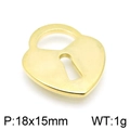 Colgante de candado de corazón dorado con ojo de cerradura, accesorio de joyería 18x15mm - Dorado (KLJ4762-Z)