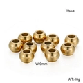 10er-Pack goldene 9mm polierte Edelstahl-Abstandshalterperlen für DIY-Schmuck - 9mm Gold (KLJ2257-Z)