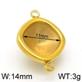 Base per pendente a rombo in acciaio inossidabile dorato con doppi passanti, 14 mm - Oro 14mm (KLJ4238-Z)
