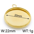 Support pendentif rond doré 20mm en acier inoxydable avec largeur extérieure 22mm - Or 22mm