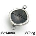 Montatura per gioielli in acciaio inox a cuscino da 11mm con doppi anelli in argento - Colore Acciaio 14mm (KLJ4239-Z)
